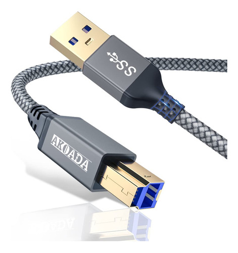 Akoada Cable Usb A A Usb B 3.0 (10 Pies), Cable Trenzado De