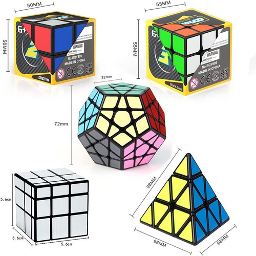 Speed Cube Set, Speed Cube Bundle De 2x2 3x3 Mirror Meg...