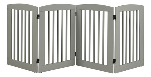 Barkwood Pets No Empotrado Madera Pet Gate, L, Gris