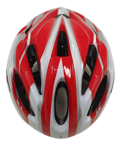 Capacete Genesi Vermelho E Branco Ciclismo Bike Bicicleta