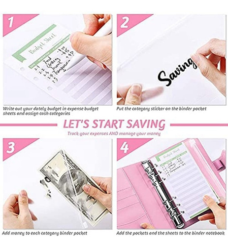 Cartera De Carpeta De Sobres En Efectivo A6, Cuaderno Planif