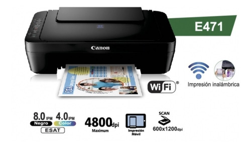 Impresora Multifuncional Color Canon Pimax E471 Scanner Wifi