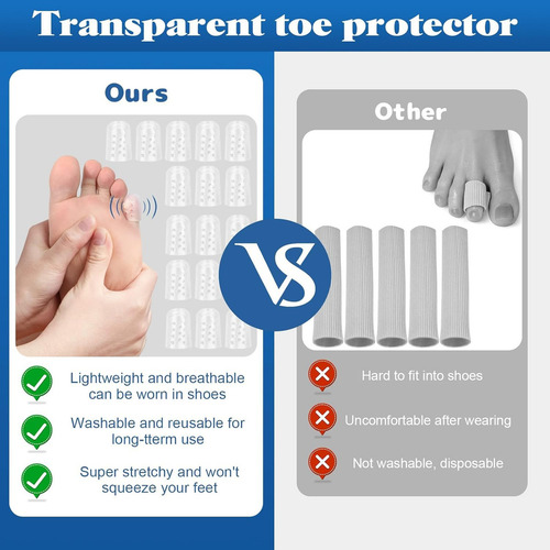20 Pcs Protector Para Dedos De Los Pies, Protector De Gel