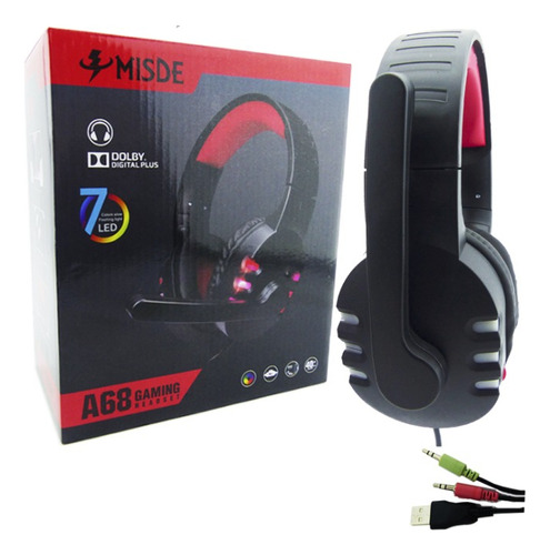 Audifono Misde Gamer Con Microfono Para Pc Con Luz