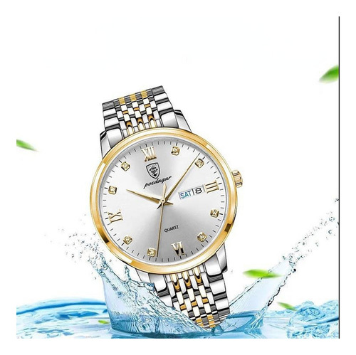 Reloj De Cuarzo Para Hombre De Acero Inoxidable A Prueba De