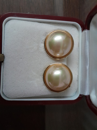 Aros De Perlas Majorica Con Estuche Original