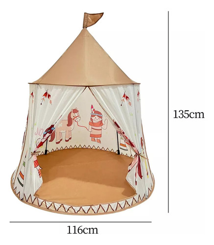 Tienda De Campaña Infantil, Tipi Plegable Con Castillo