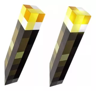 2pcs Lámpara Antorcha Minecraft Recargable Luz Nocturna Led