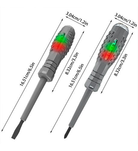 Destornillador Comprobador De Voltaje 2 En 1, Paquete De 2