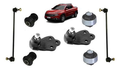 Kit Rotulas Bieletas Bujes De Parrilla Fiat Toro 2016/ 8 Pzs