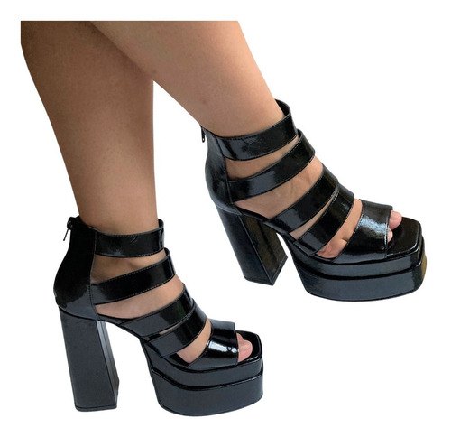 Imagen 5 de 10 de Zapato Plataforma Mujer Felipe Rentería Moda Tacón Ancho