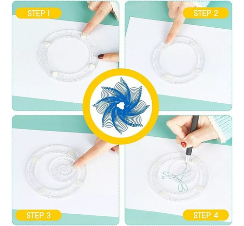 Set 22 Engranajes Juego Espirógrafo Dibujo Espiral Niños F