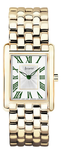 Reloj Accurist Ladies Rectangle De Cuarzo De 26 Mm En Blanco