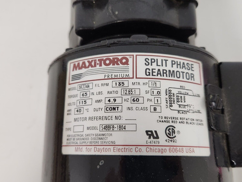 New Old Stock! Dayton Maxi-torq 1/6hp Split Phase Gear M Ccm
