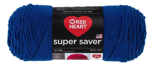 Estambre Acrílico Liso Super Saver Red Heart Coats Color 0385 Royal