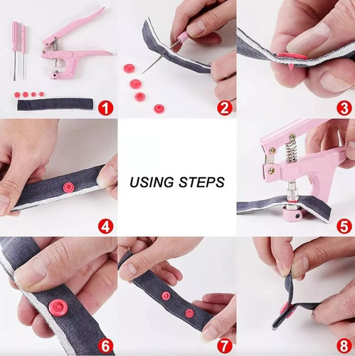 Pinza Kam Botón Presión Broche T5 18 Colores 200 Juegos