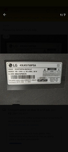 Imagem 2 de 9 de Tv LG 43 Lk5750psa.bwzwliz. Numero De Serie 809azhy3s793