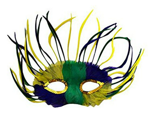 Máscara Plumas Carnaval Colores 