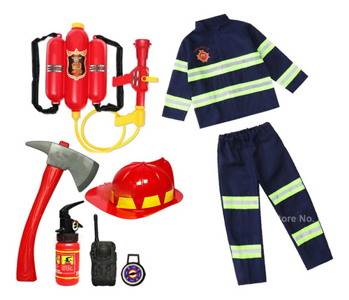 Disfraz De Bombero Para Niños, Traje De Trabajo Sam Fireman