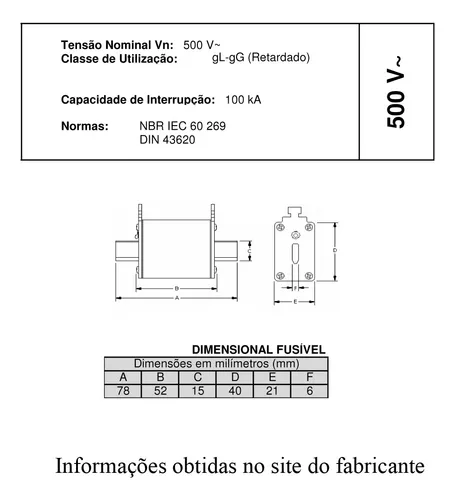 Fusível NH Retardado Negrini 225A NH 2