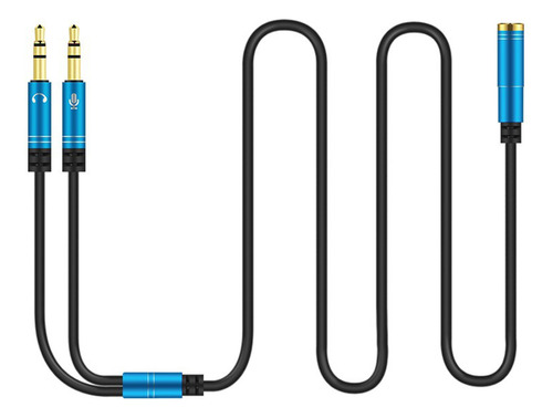 Cable Divisor Para Auriculares Azul, Adaptador De 1 Hembra A