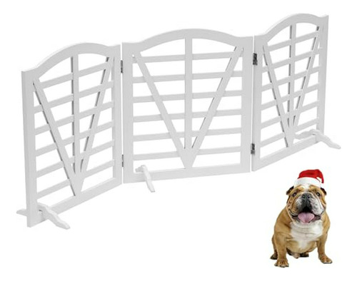 Puerta Plegable Para Perros De Madera Compatible Con Perros,