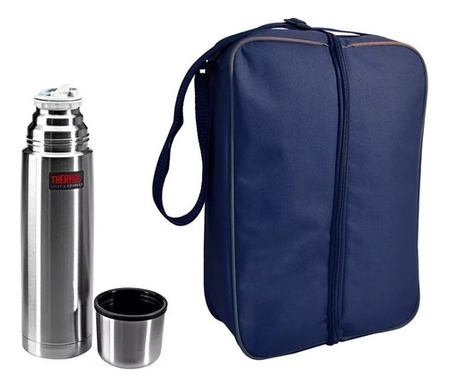 Combo Termo Bala Thermos 1 Litro 24hs + Amplio Bolso Matero