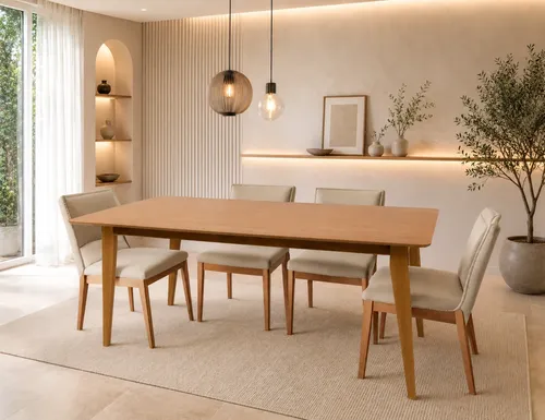 Mesa De Jantar Retangular 6 Lugares Evora 180 X 90