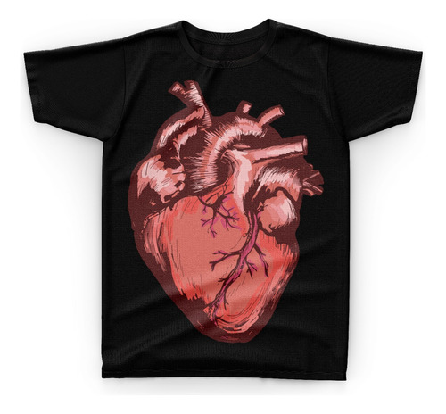 Camiseta Camisa Coração Heart Estudo Anatomia Cores - P20