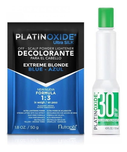 Kit Decolorante Nutrapel  Platinoxide Tono Azul