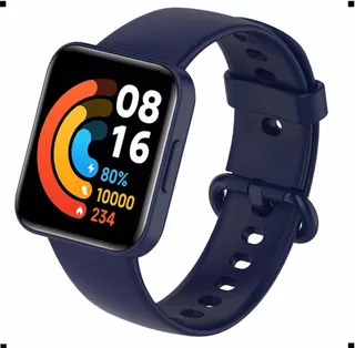 Pulseira Silicone Borracha Para Xiaomi Redmi Mi Watch 2 Lite Cor Azul