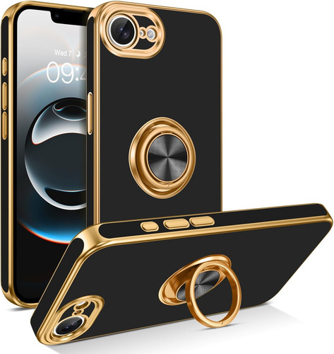 Funda Para iPhone 16e Case Con Magnética Soporte Anillo A Prueba De Golpes Bumper Lindo Titular De Lujo De Diseño