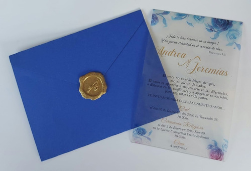25 Tarjetas 15 Años Boda Cristal C/sobre Color C/lacre.