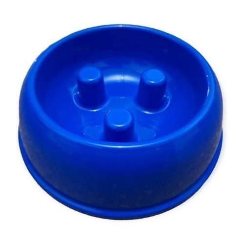 Comedero Come Lento Perros 19cm Plastico Resistente Color Azul