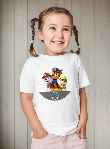 Playera Paw Patrol Chase Rubble Marshall Amigos Niño Niña