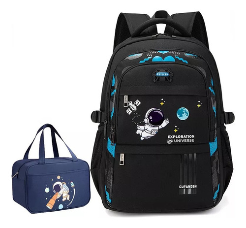 Mochila Ortopédica Infantil, Astronauta, Fiambrera Traer