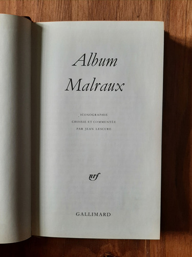 Album Malraux. En Francés. Gallimard