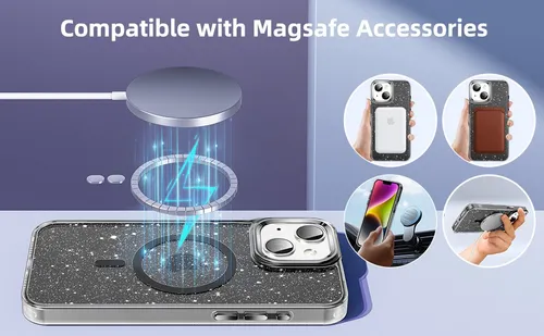 Funda Glitter Transparente Con Magsafe Para iPhone 16