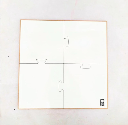 Pizarra Blanca Puzzle 50x50 De Madera Para Marcador Fugi 