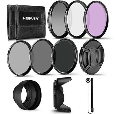 Filtro P/lente Neewer Kit 58mm Uv/cpl/fld/nd+bolso+parasol