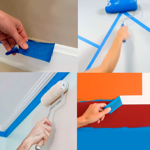 Fita Crepe Azul Larga 48x50 - 02 Rolos
