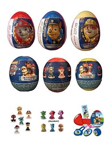 6 Nuevos Paw Patrol Plástico Sorpresa Huevos