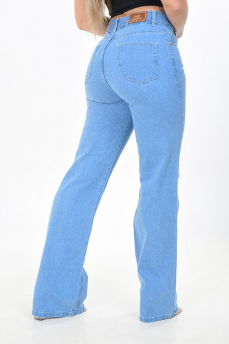 Imagem 3 de 7 de Calça Jeans Feminina Wide Leg Destroyed Premium Pantalona