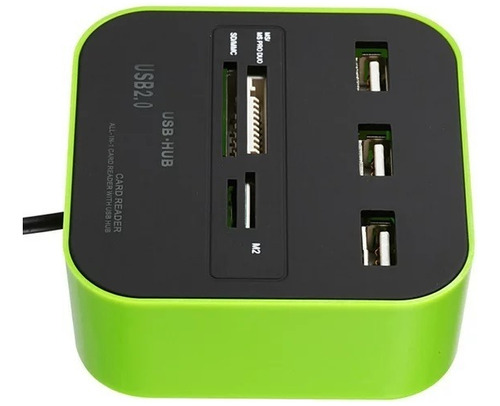 Hub 3 Usb  Y Lector De Memorias Ms /ms Pro Duo, M2, Sd/mmc 