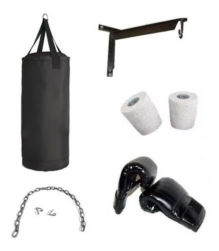 Kit De Box  Bolsa 1.5 Guante Cadena Soporte Vendas  Gymtonic