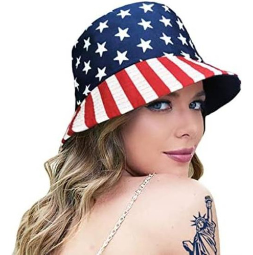 Sombrero Cubo Con Bandera Americana Rainflowwer, Sombreros