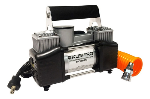 Compresor de aire mini a batería portátil Kushiro MC150PSI 25hp plateado/negro
