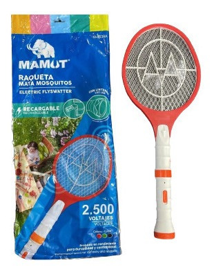 Raqueta Mata Mosquito Mosca  Linterna Recargable Y  Cargador