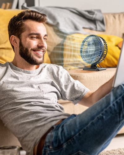 Ventilador De Escritorio Usb, Mini Pequeño Pero Potente,