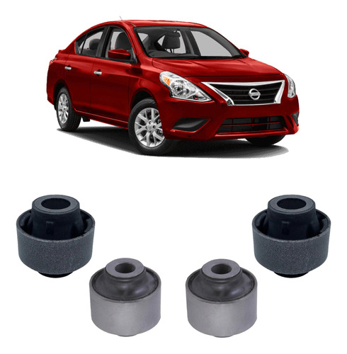 Kit 4 Buchas Borracha Nissan Versa 2012-2021 | Suspensão